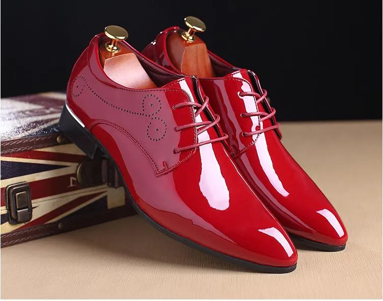 Red and white dress shoes clearance