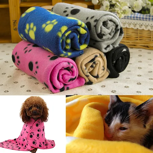 Pet Dog Blanket Dog Claw Printed Blankets Throws Pet Cat Sleeping Mat Pets Bath Towel Warm Winter Pet Supplies