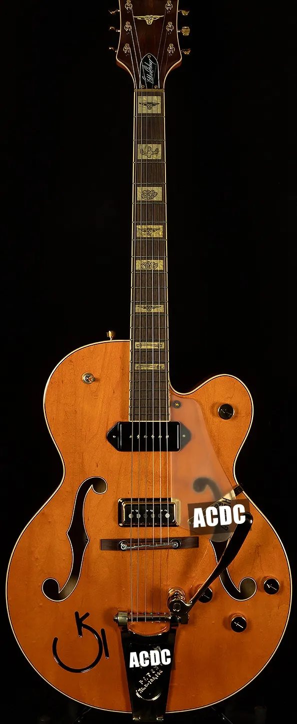 G6120DSW Vintage Select Edition 1962 Chet Atkins Country Gentleman Orange Hollow Body JAZZ Guitarra eléctrica Gold Pickugard Bigs Bridge