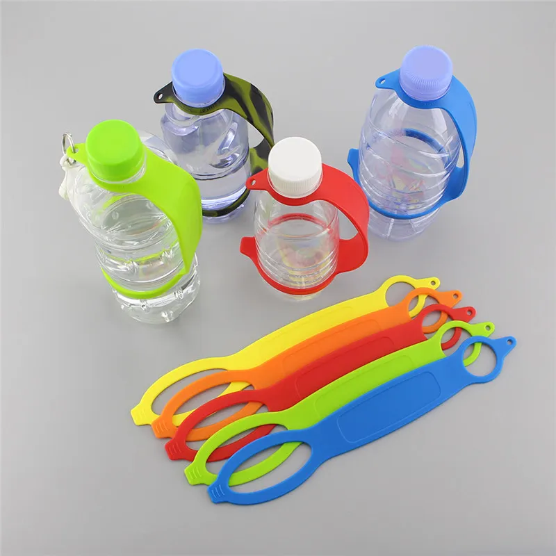 Silikon vattenkokare portabel silikonvattenflaska spänne dricksflaska handtag gripper camping utomhus vatten flaska bältehandtag
