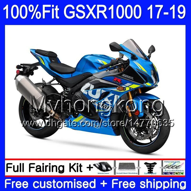 SUZUKI GSXR1000 GSXR1000 K17 GSXR 1000 17 18 19 331HM.0 GSX R1000 L7 L8 GSXR1000 2017 2018 2019 Kalafatlama kiti Fabrika mavi için Enjeksiyon