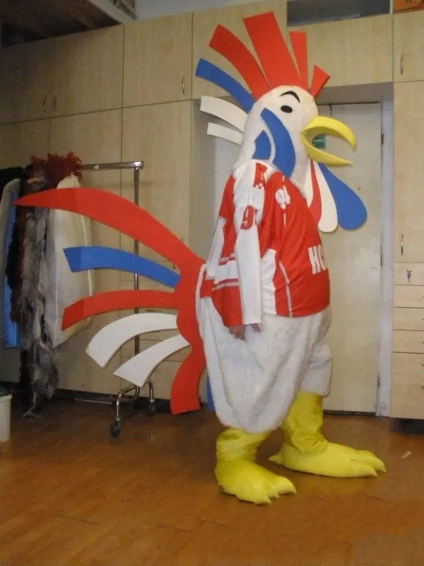Costume personalizzato per mascotte di pollo Avere una colorata coda di spedizione gratuita