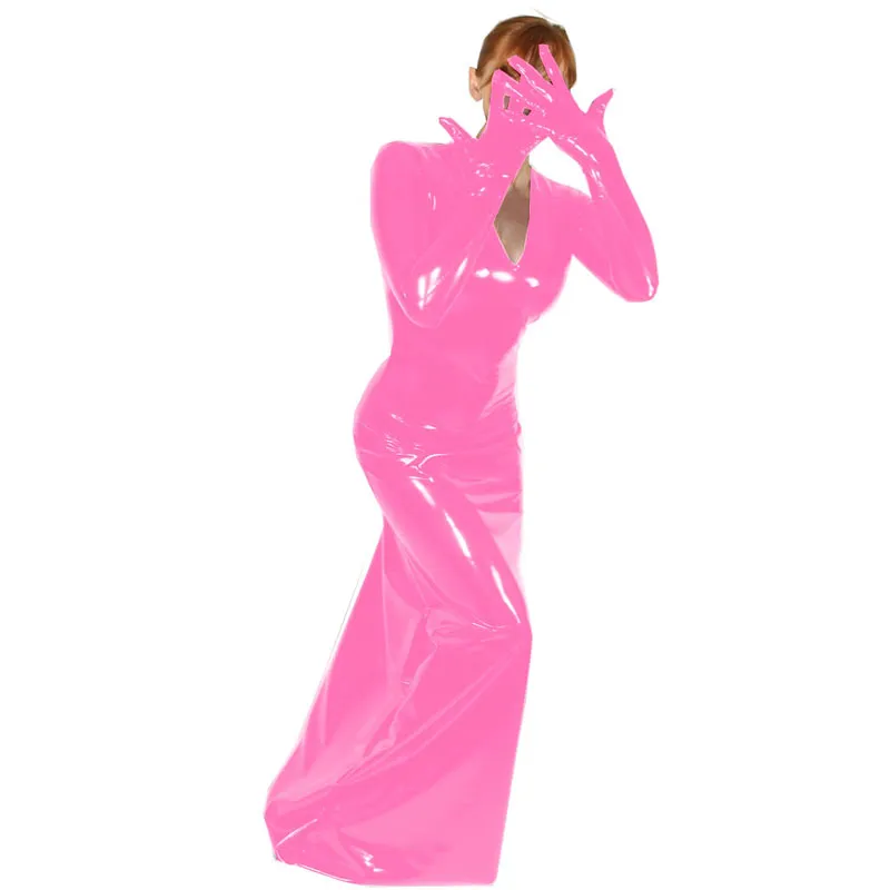 open lace back dress Erato puff sleeve latex dress with latex-lace details  Eustratia