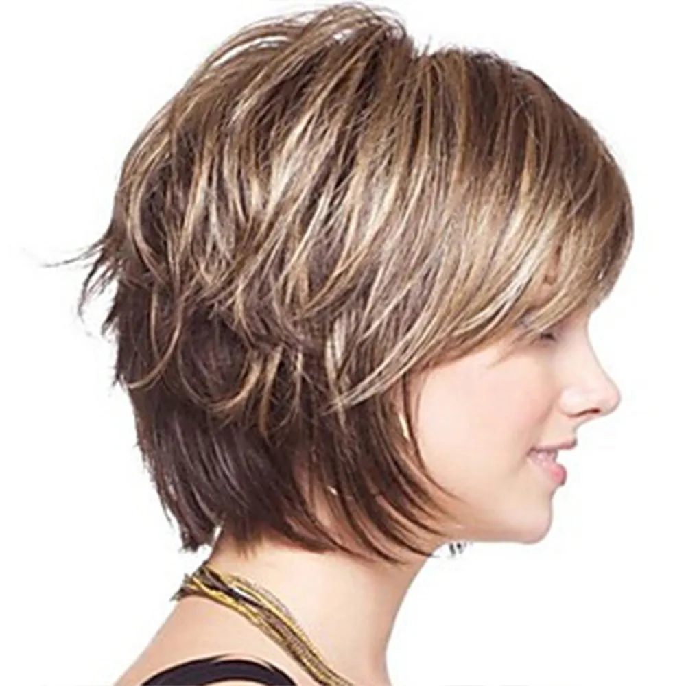 Loira Curto Feminino Feminino Haircut Straight Pelucas Pelo