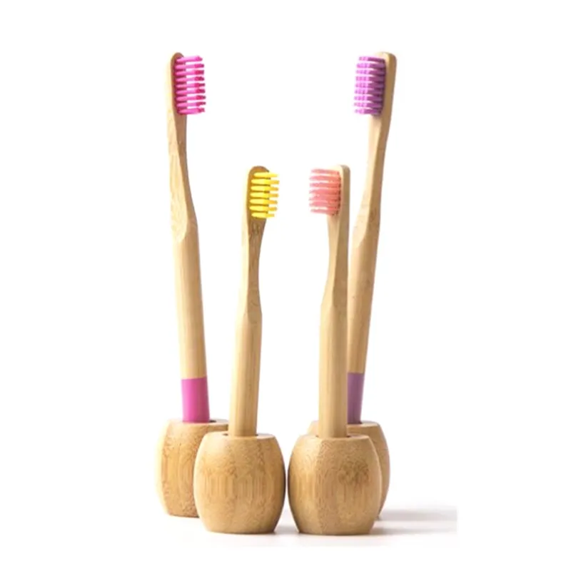 yüksek kaliteli doğal bambu diş fırçası banyo tutucu tuvalet biyobozunur ahşap set çevre dostu özel logo antibakteriyel