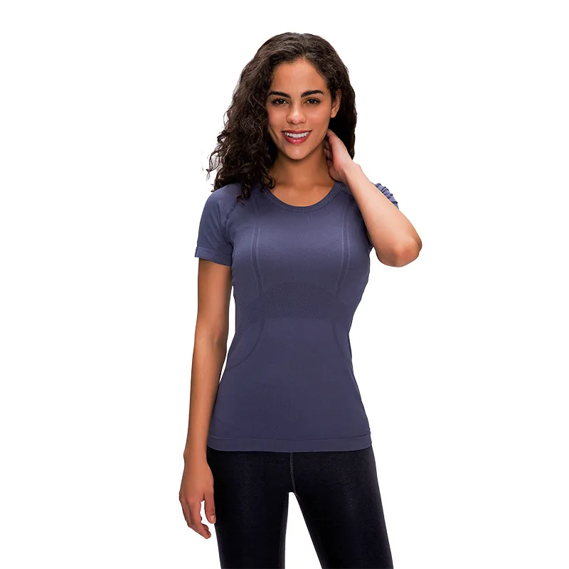 Melillette Yoga top met korte mouwen voor dames, slank sportshirt met ronde hals, sneldrogende hardlooptank, mode, ademend T-shirt, outdoor fitnesskleding