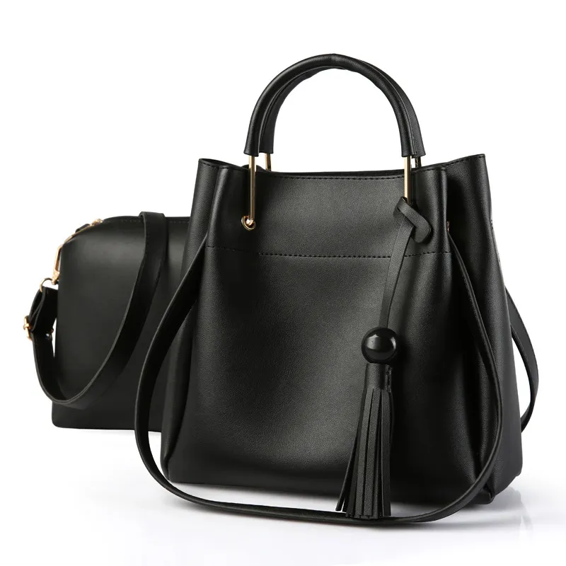 HBP Woman Totes Bags Fashion Bag Female Leather Handbag Purse ShoulderBag MessengerBag Black