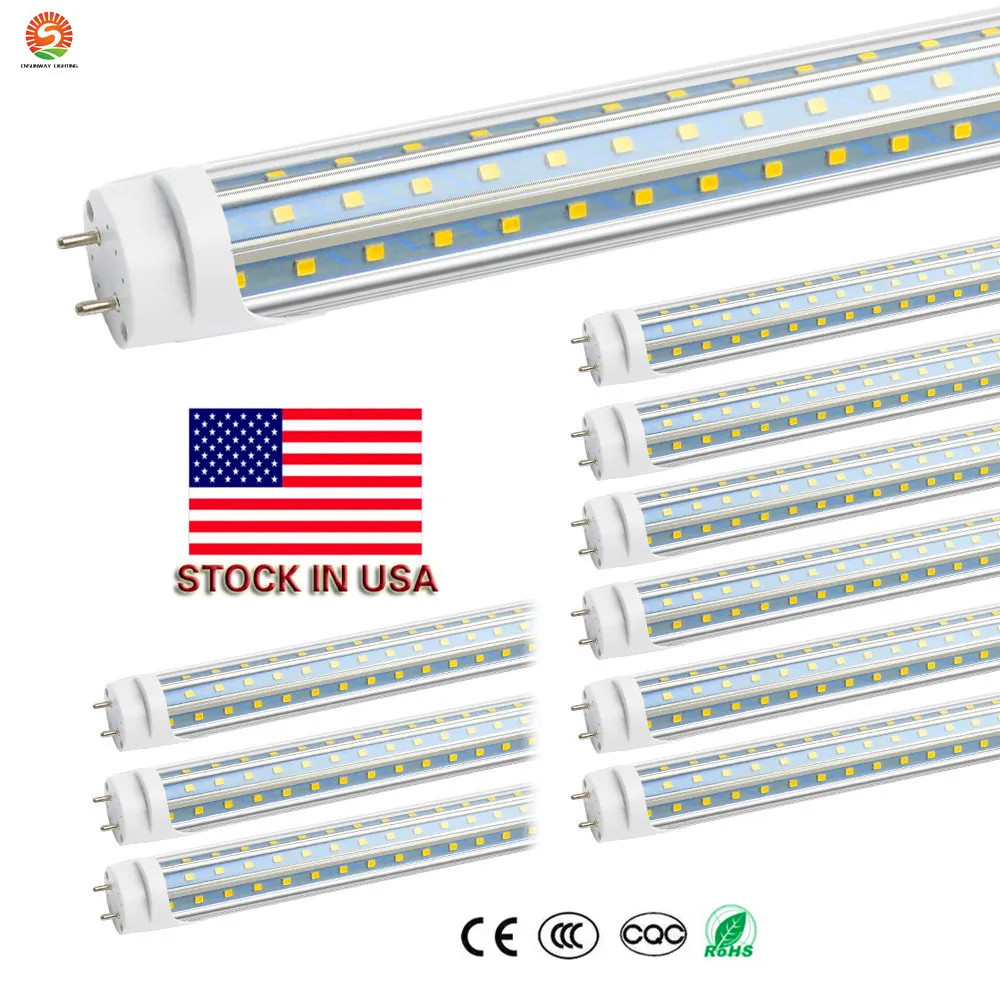 Stock aux États-Unis + 4ft tube led 60W Blanc Froid 1200mm 4ft SMD2835 Triplex Rangée 288pcs Ampoules Fluorescentes Led Super Lumineuses AC85-265V UL