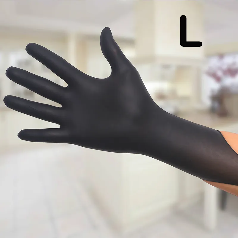 High Quality Guantes Black Disposable Gloves Latex Dishwashing/Kitchen/Work/Rubber/Garden Gloves Universal For Left and Right Hand