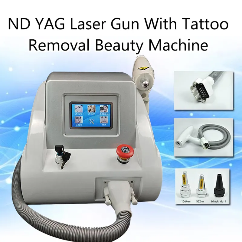 Macchina dimagrante Q Switched Rimozione del tatuaggio laser Nd Yag per peeling al carbonio e pigmentazione Rimozione delle rughe del pigmento del sopracciglio Bambola nera