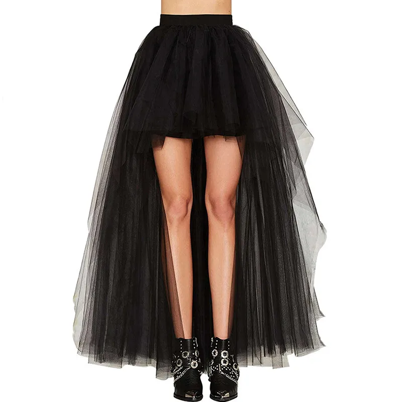 Save Big on Bulk Plus Size Tutu Skirts Womens Tulle Skirt Black Hi Lo Mesh  Tutu Skirt, Ladies Black Tulle Skirt, High Waist Irregular Petticoat, Plus 