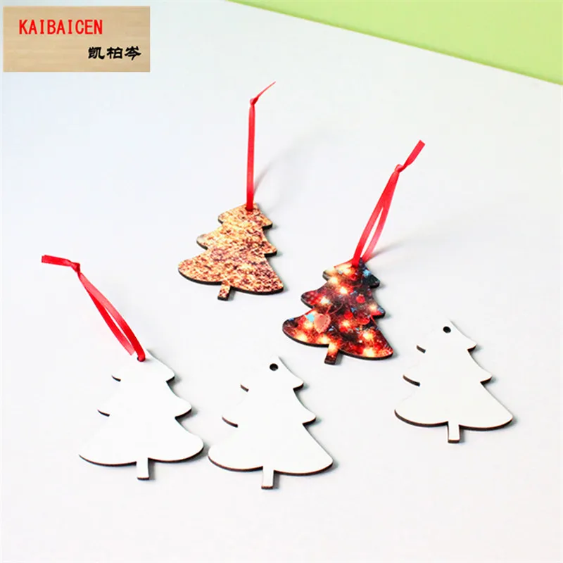 2022 sublimation mdf christmas ornaments decorations round square snow shape decorations hot transfer printing blank xmas consumable