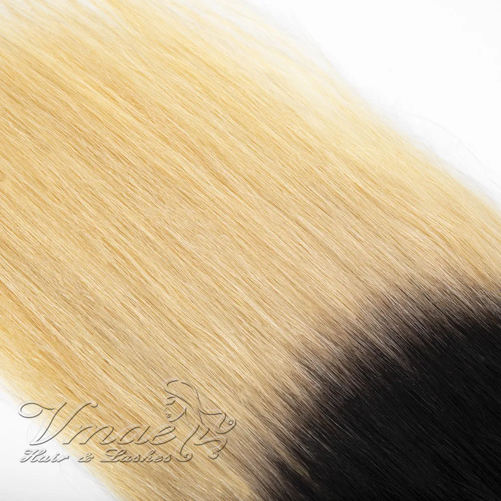 Peruvian 100g 120g Blond 1B 613 2 Tone Ombre Straight Clip in Elastic Band DrawString Ponytail Virgin Human Hair Extension