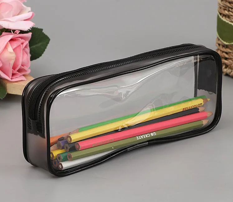 Pennen Etui - Transparant - 20 X 8 X 3.5 Cm - Etui Voor School Opbergtas Transparant Etui Transparant Examenetui Schoolspullen Unisex