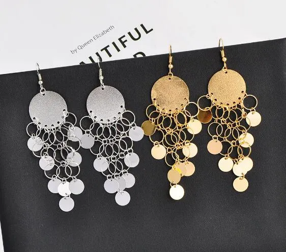 new hot Europe and the United States popular color drawing electroplating earrings fashion classic refined elegance