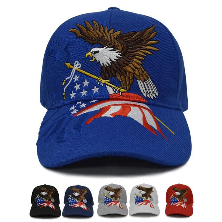 Nowy Haft USA Haft Czapka Baseball Eagle America Flag List Outdoor Snapback Czapki Unisex Travel Sport Causal Caps