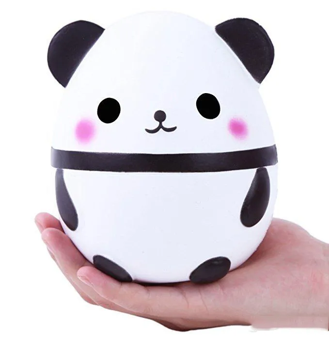 Nowy Jumbo Squishies Kawaii Panda Jajko Squishy Super Miękki Powolny Wschodzący Jumbo Squeeze Telefon Charm Krem Peparowany Zmniejsz Ciśnienie