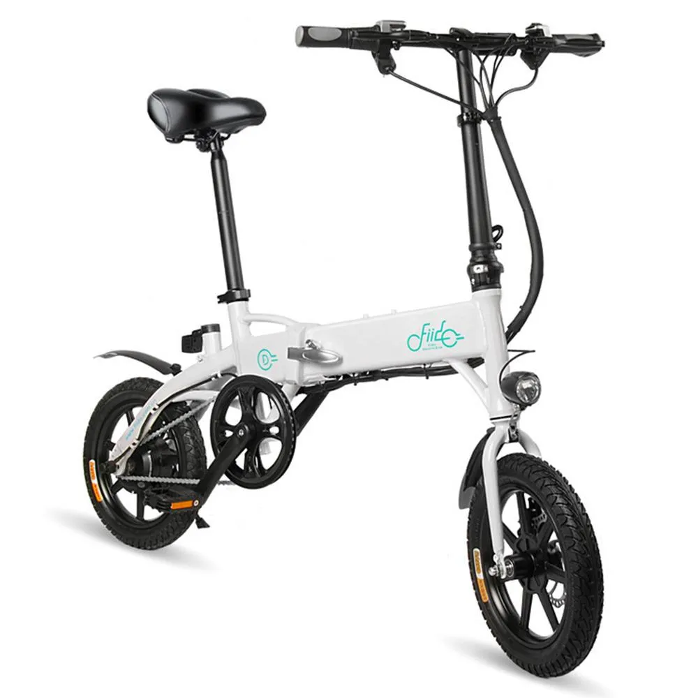 FIIDO D1 Ciclomotore elettrico pieghevole Bici da città Bici per pendolari Tre modalità di guida Pneumatici da 14 pollici Motore da 250 W Batteria al litio da 25 kmh 10,4 Ah 40-55 K