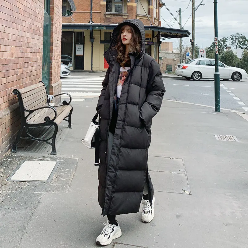 Womens Down Parkas Long Winter Jacket Parka Hem Extra Maxi X