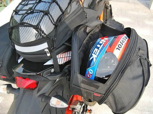 Sac de Moto de Grande Capacité Sac à Bagages Étanche Multi-Fonction Moto  Selle Rack Bagages Bagages Sacs 