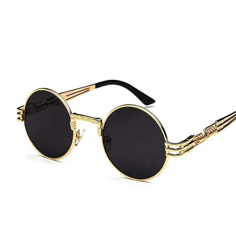 Rétro rond métal femmes lunettes de soleil Steampunk hommes classique mode femmes hommes Designer offre spéciale ovale lunettes de soleil UV400 8010