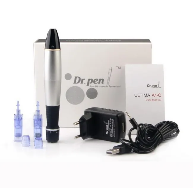 Professionele Dr. Pen Elektrische Derma Pen CE Goedgekeurd Microneedle Therapie Dermapen met 2 Stks 12 Pins Needle Cartridges Gratis verzending