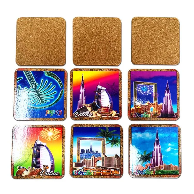 Custom Cork Absorbent Coaster Engraved Hollow Non-Slip Heat-Insulated Placemat Customized Any Shape Digital Printing Mats&Pads