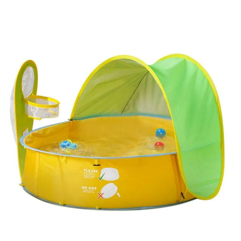 ELOS-Tragbares Kinder-Strand-Pool-Zelt, UV-Schutz, Markise, Schläger, Spielzelt