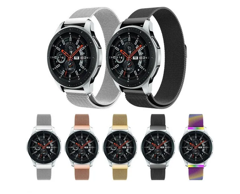 Buon prezzo Cinturino milanese da 20 mm 22 mm per cinturino in acciaio inossidabile Samsung Gear S3 S2 con chiusura magnetica per Gear S3 Sport