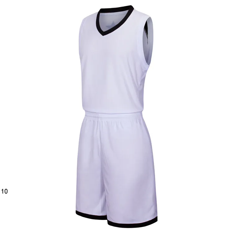 2019 New Blank Basketball maglie logo stampato Taglia uomo S-XXL prezzo economico spedizione veloce buona qualità Bianco W0022r
