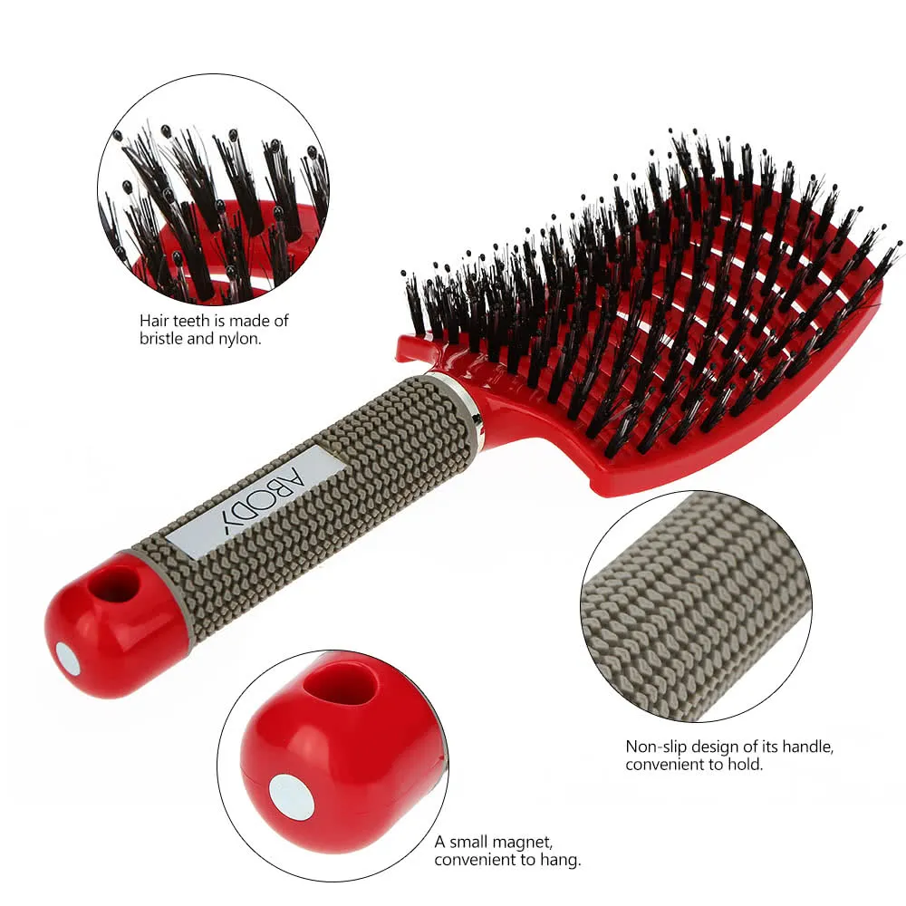 Hair brush Girls Hair Scalp Massage Comb Women Hairbrush Nylon Wet Curly Detangle Hair Brush for Salon Hairdressing Styling Tool