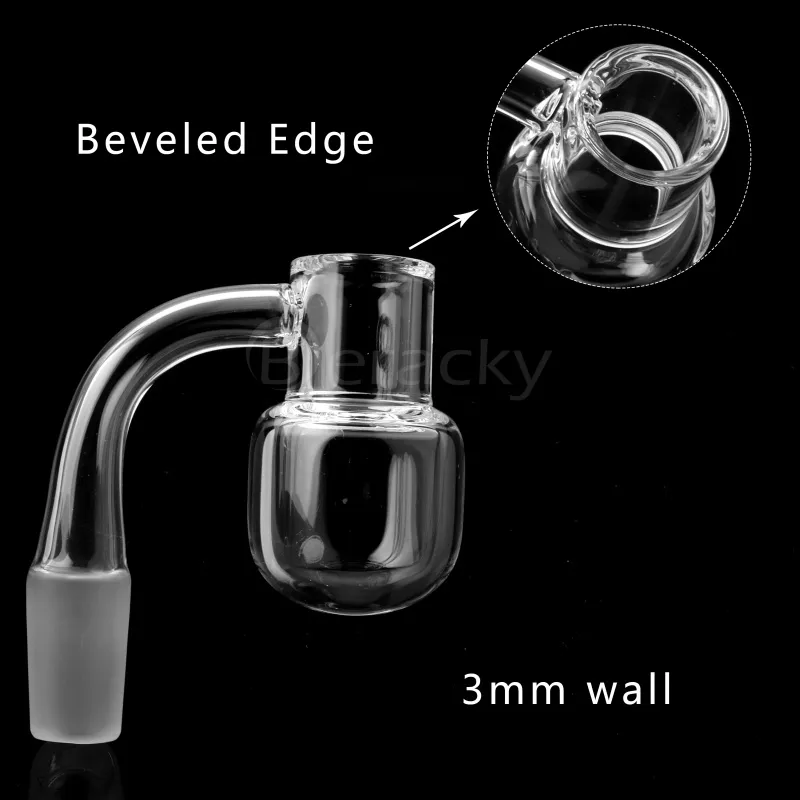 Smoking Scientific Joint Beveled Edge Splash Guard Round Bottom Quartz Bangers 3mm Wall 10mm 14mm 18mm Male Female 45&90 Banger Nails