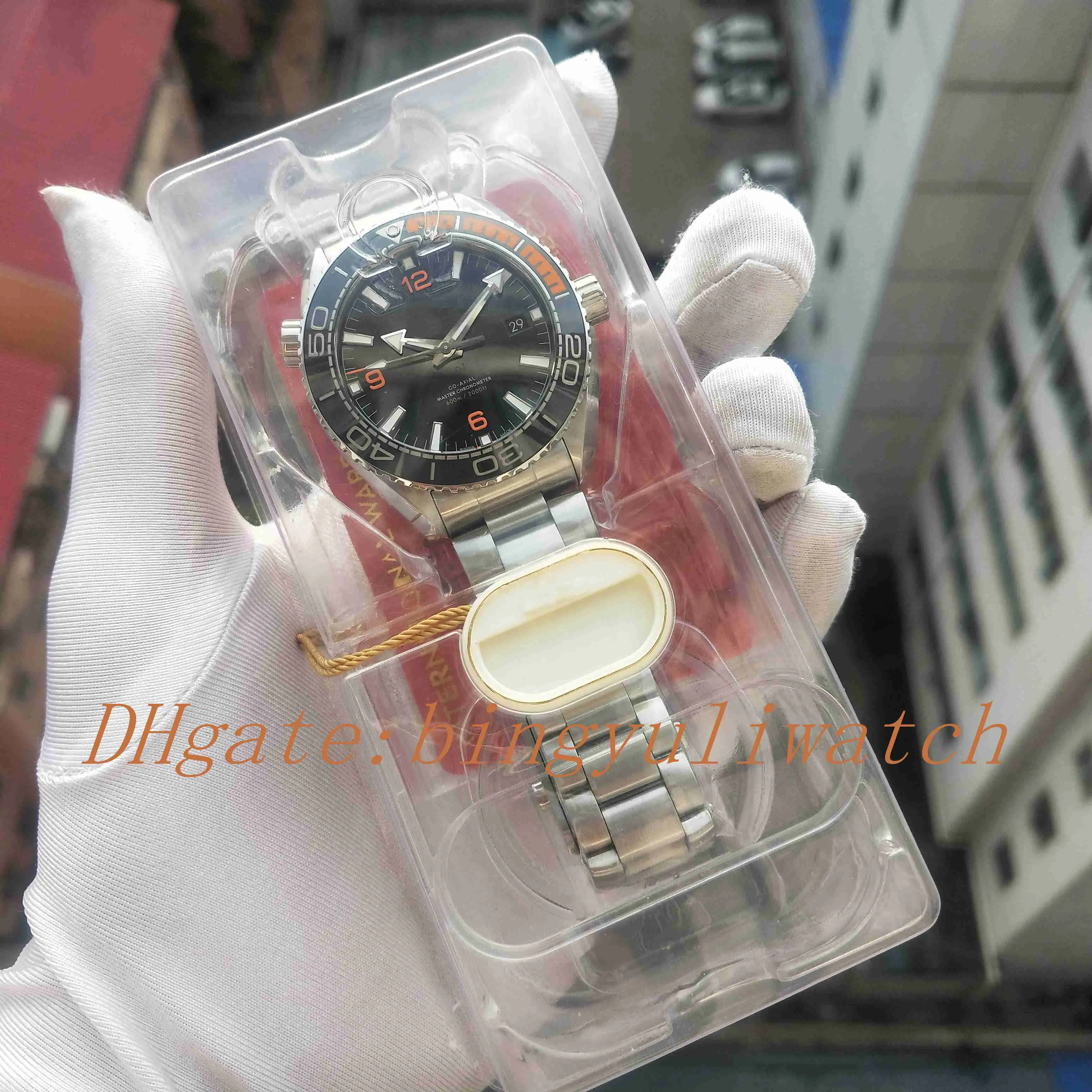 Versión VSF de lujo Lanzada Automático 8900 Movimiento 43 5 mm Cerámica naranja Bisel Serie 215 30 44 21 01 002 Reloj Hombres Super-LumiNo2753