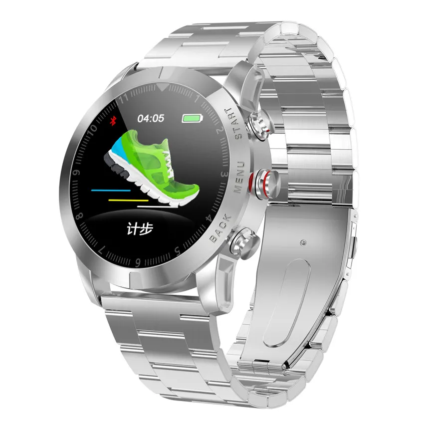 Smart Watch 1.3 inch IP68 Waterdichte Bluetooth 4.2 SmartWatch Hartslag Monitoring Compass Sport horloge voor Android iOS