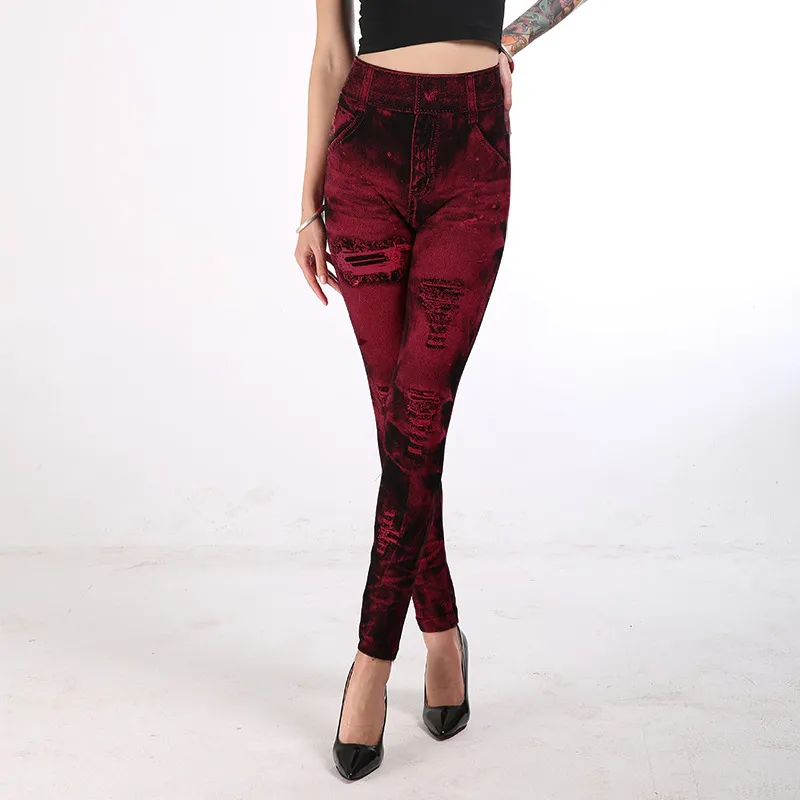Jeans legging store hoge taille