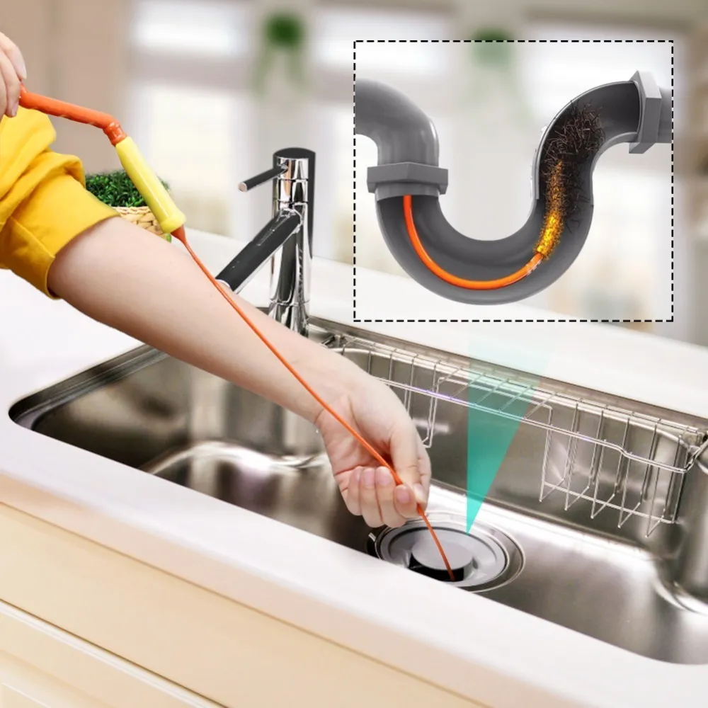 Lavello da cucina Detergenti per filtri Drian Filtro Tubo dell'acqua Fogna Catcher per capelli Clog Pulizia Rimozione Gancio Strumento per la pulizia aiutanti C18122401