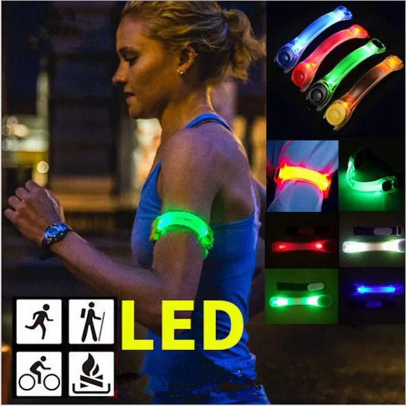 Poms LED Silicone réfléchissant le brassard clair de sécurité nocturne avertissement sport Clips de chaussures de course Bracelet Toys