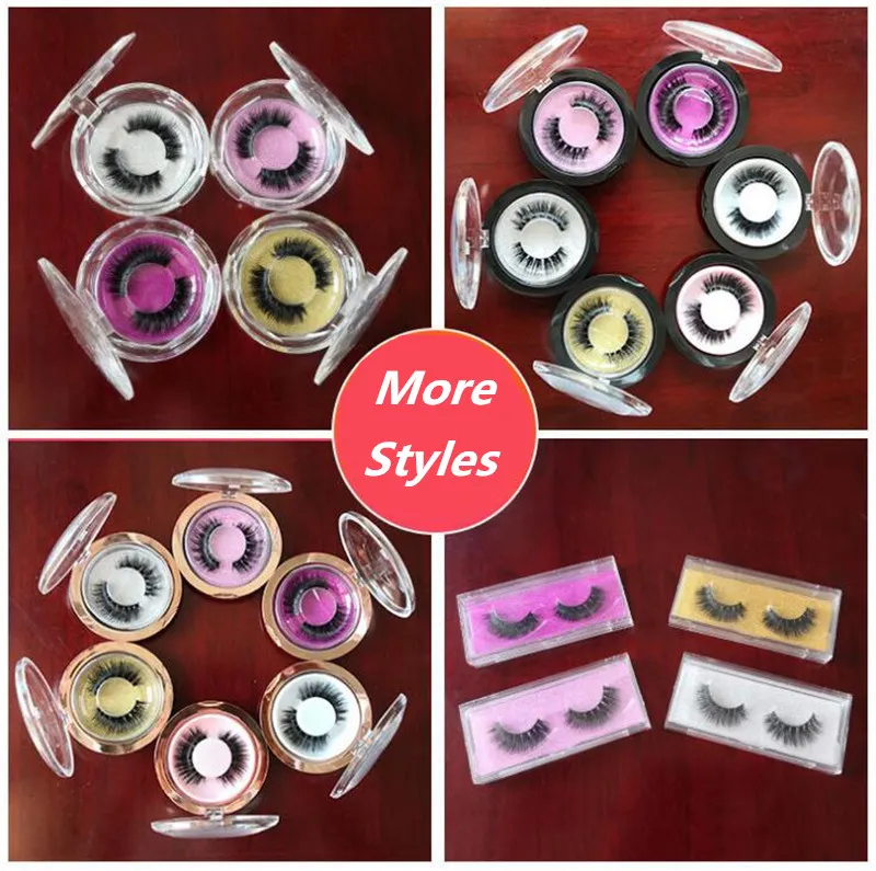 CHEAUX MINK 3D Faux de cils Paire des cils pour les yeux de maquillage nu naturel 81 styles avec boîte d'emballage multi-couleurs Ship 3set 3set