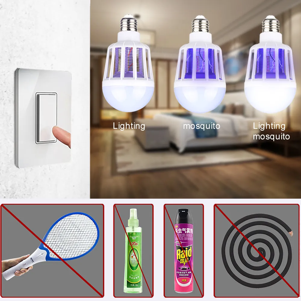 家庭用照明のための新しい熱い環境保護の省エネLED蚊のキラー電球吸引Zapperトラップランプ昆虫抗斥力