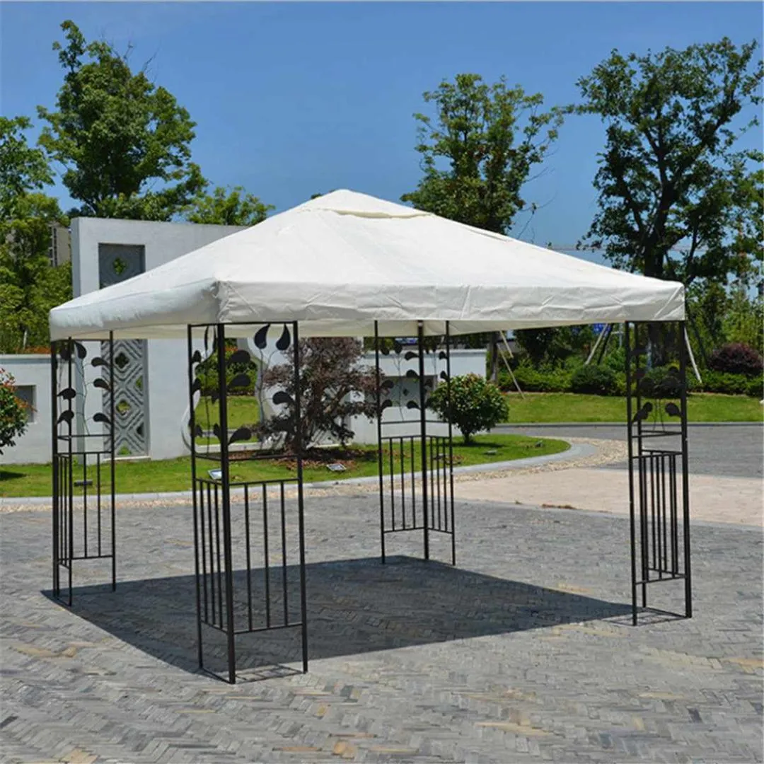 3x3m 300d Canvas Camping Caminhada Sun Shelter Tenda Ao Ar Livre Cobrinha Top Telhado Cobertura Pátio Sun Shade Pano Shade Shade Abrigo Substituir parte