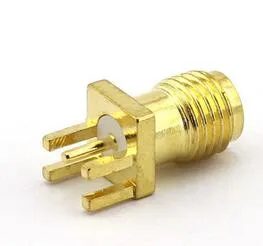 Nyaste RP-SMA Kvinna Plughuvud Solder PCB Mount RF-kontakt RP SMA Kvinnlig anslutningsadapter COAX COAXIAL