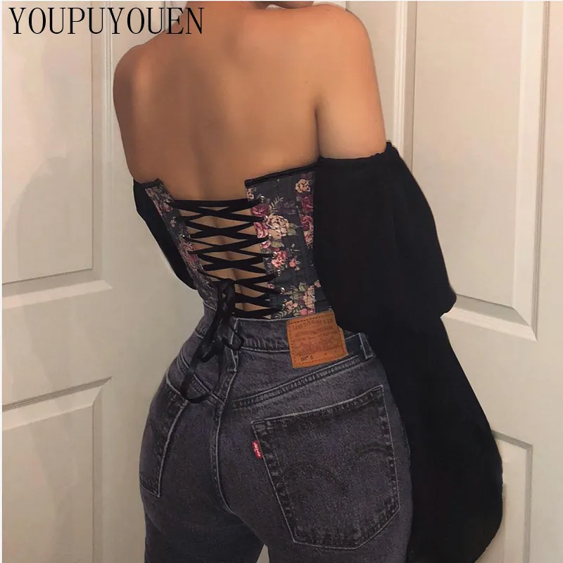 Lady Off Shoulder Sexy Chic Blouse Corset Tops Bustiers Long