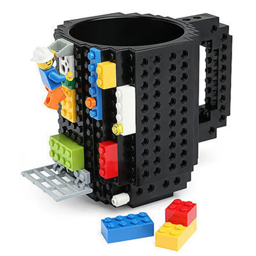 Build-on baksteen mok type bouwstenen koffiekop DIY blok puzzel mok