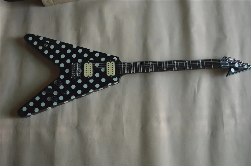 Free Randy Rhoads Signature Flying V Electric Guitar, Polka Dot