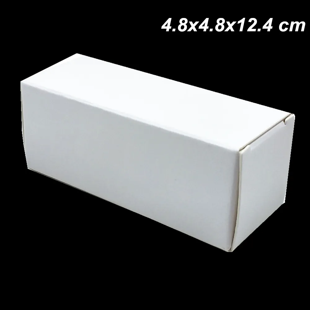 4.8x4.8x12.4 cm 20pcs White 100 ML Kraft Paper Essential Oil Bottle Lip Stick Packing Boxes Perfume Cosmetic Nail Polish Gifts Packaging Box