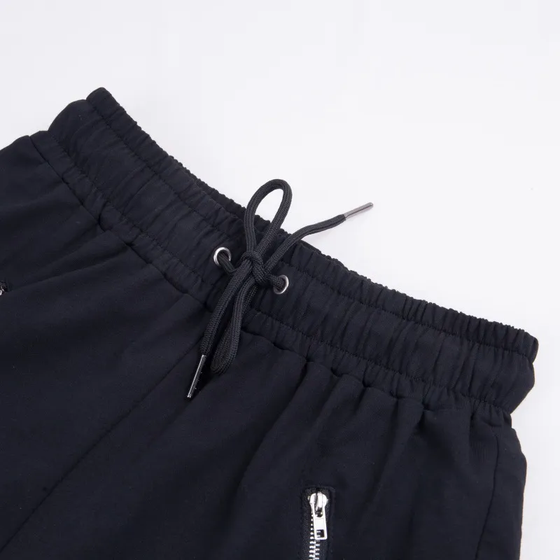 Womens Joggers Black Drawstring Buckle Pencil Pant Women Zipper High Waist Harem Cargo Pants Streetwear Casual Solid Rock Trousers