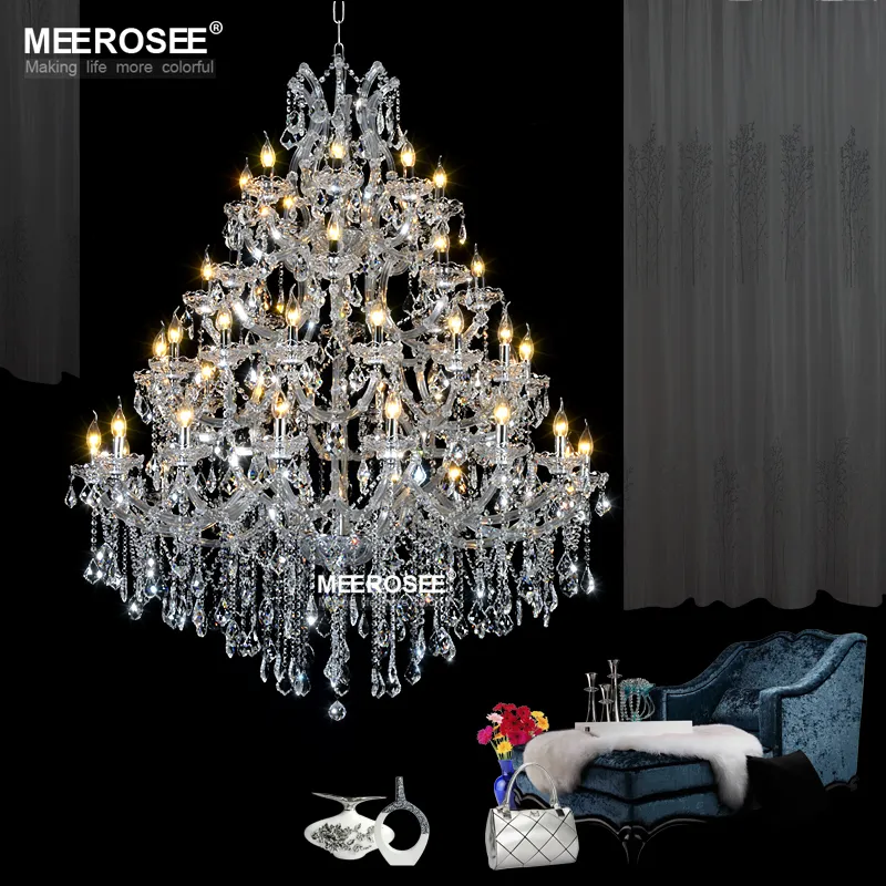 Luxurious Large Crystal Chandelier Lighting Maria Theresa Crystal Pendant Light for Hotel Project Restaurant Lustres Luminaria Hanging Lamp