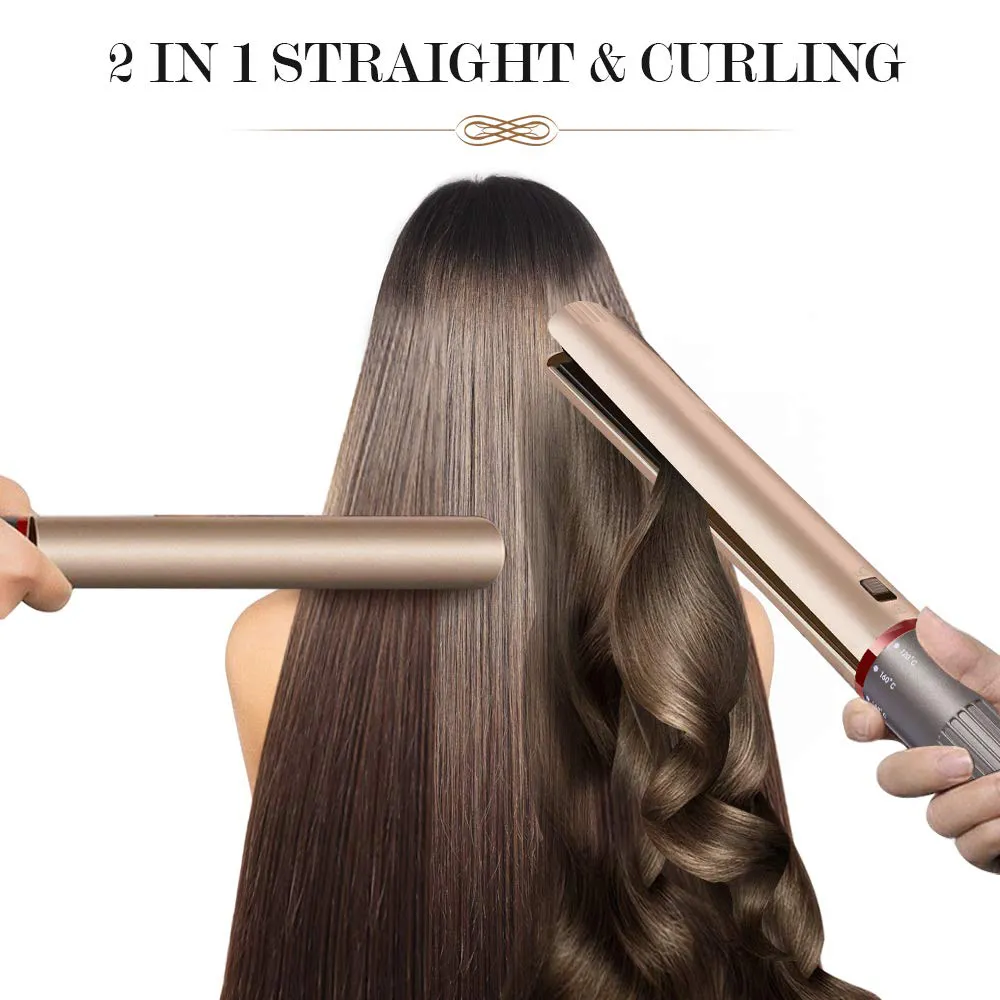 professional Hair Straightener 2 in 1 Straightening and Curling Flat Iron curler irons Ceramic Plate Ionic Iron StylingTools