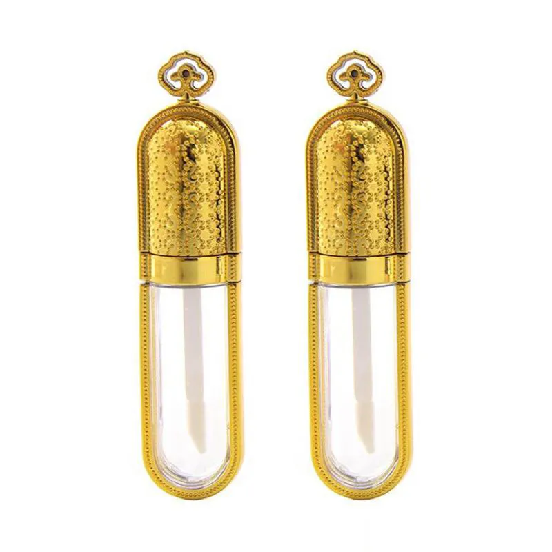 DIY 8ML пустой блеск для губ бутылка золотая корона дизайн помада контейнер красоты инструмент образца поправляемый