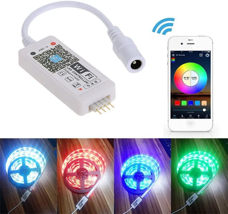 LED Controller WiFi, LED Light Light Strip Control z Alexa Google Home, WiFi Bezprzewodowy Smart Controller z bezpłatną aplikacją przez iOS